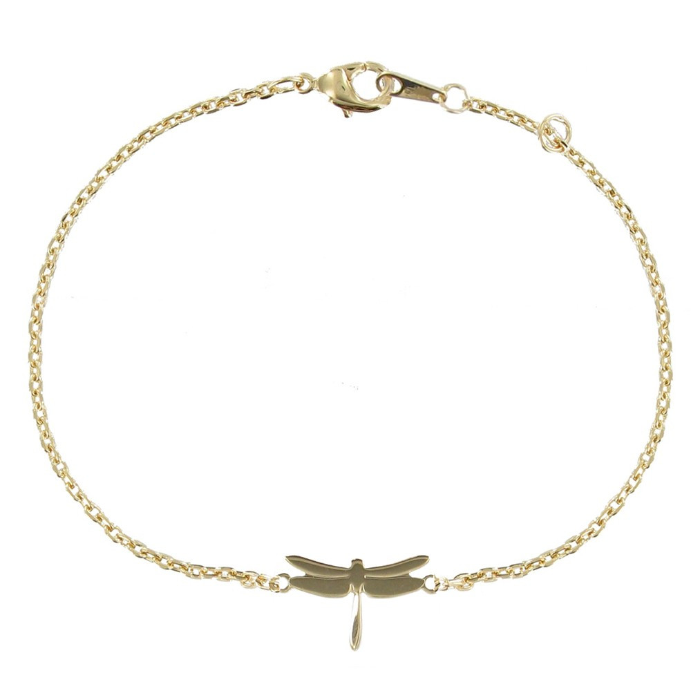 LES POULETTES BIJOUX V Bracelet Libellule Plaqué Or