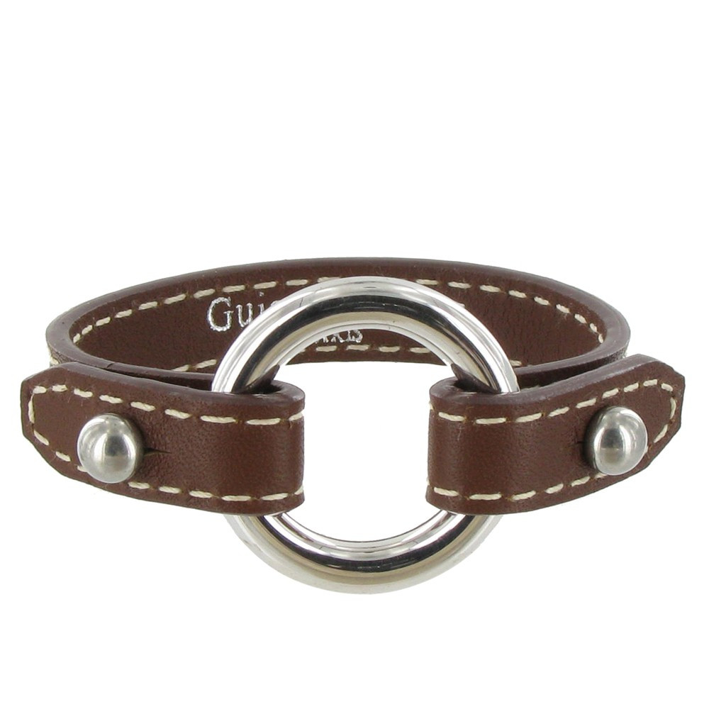LES POULETTES BIJOUX Bracelet Cuir et Anneau Argent 925 - Cuir Marron