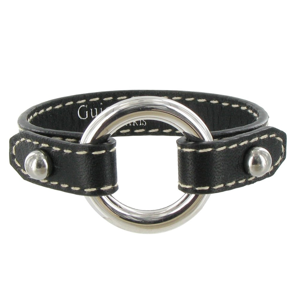 LES POULETTES BIJOUX Bracelet Cuir et Anneau Argent 925 - Cuir Noir