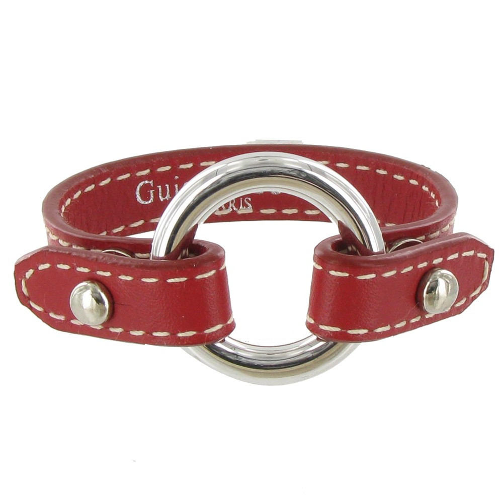 LES POULETTES BIJOUX Bracelet Cuir et Anneau Argent 925 - Cuir Rouge