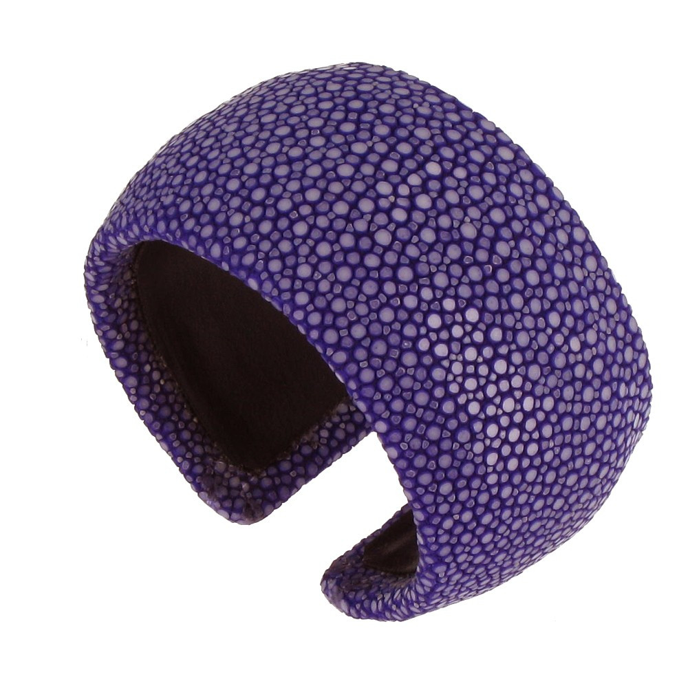 LES POULETTES BIJOUX X Bracelet Cuir Large Couleur Lilas