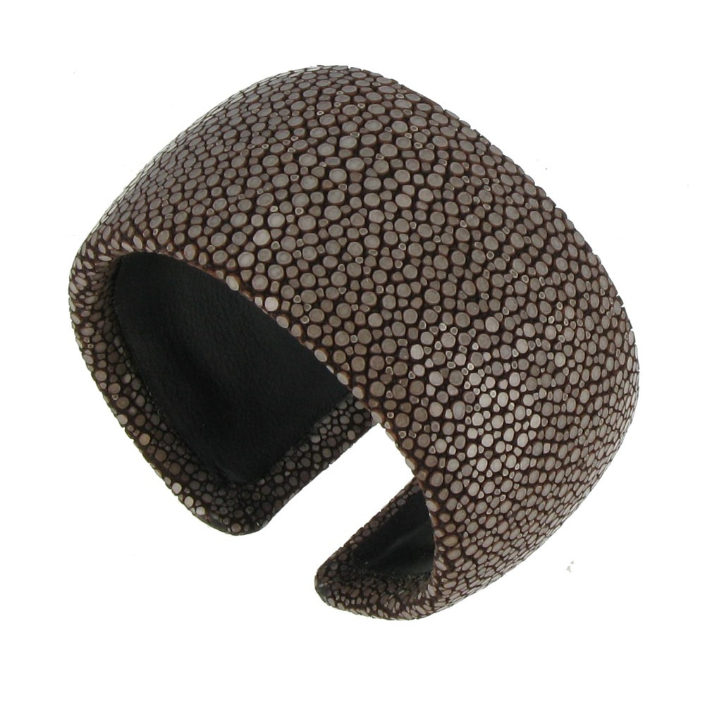 LES POULETTES BIJOUX X Bracelet Cuir Large Marron Foncé