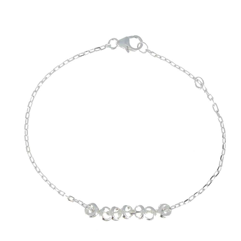 LES POULETTES BIJOUX Bracelet Argent Sept Petits Anneaux