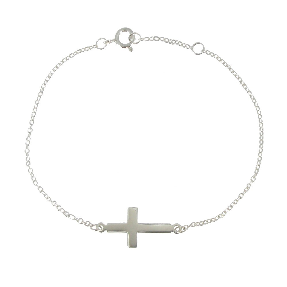 LES POULETTES BIJOUX Bracelet Argent 925 Croix