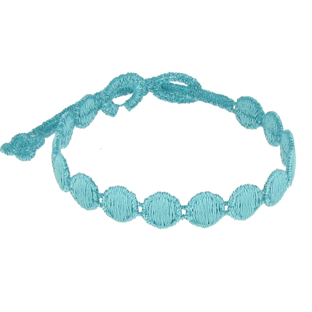 LES POULETTES BIJOUX - Cruciani Bracelet Dentelle Confettis Bleu Méthylène