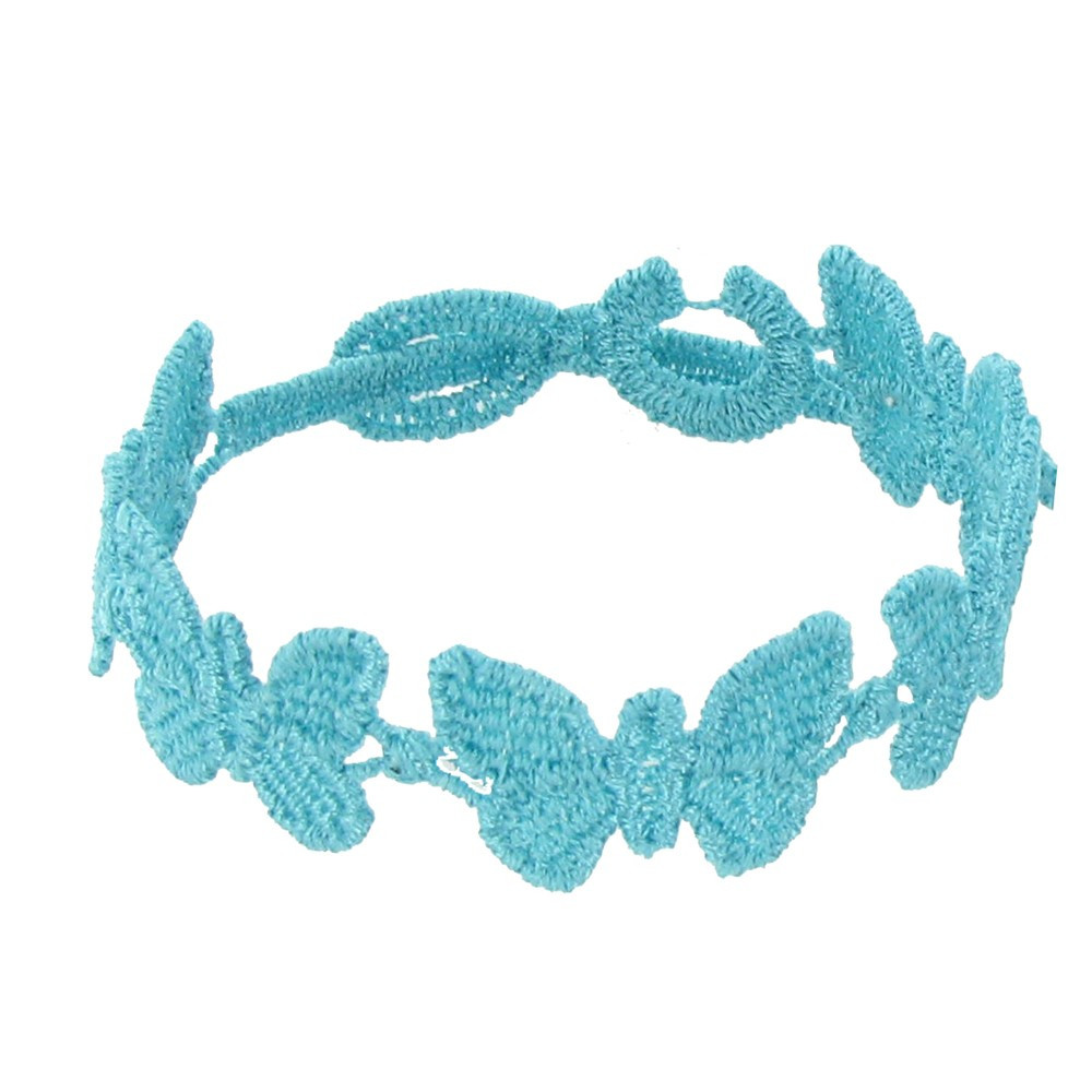 LES POULETTES BIJOUX - Cruciani Bracelet Dentelle Papillons Bleu Méthylène