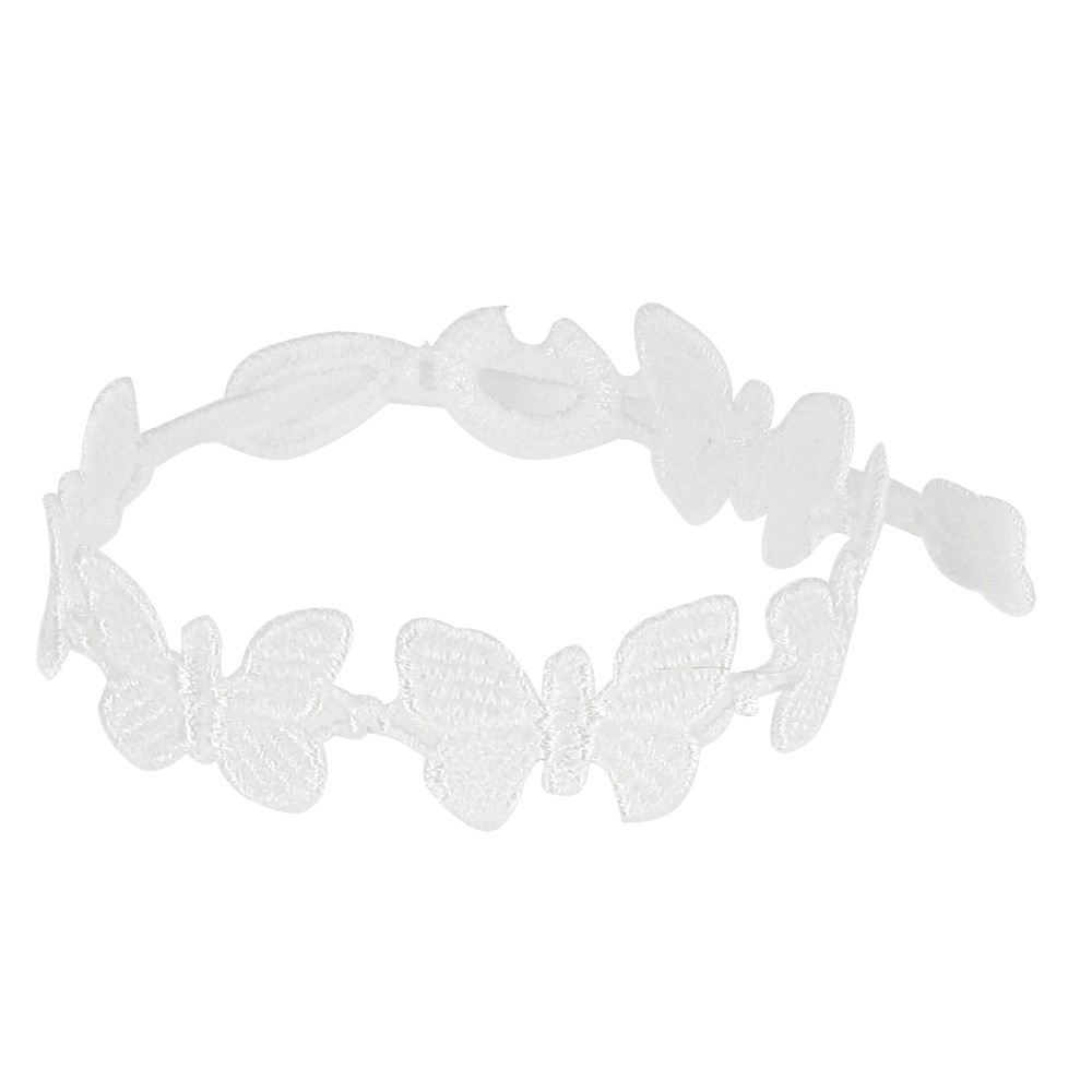 LES POULETTES BIJOUX V Cruciani Bracelet Dentelle Papillons Blanc
