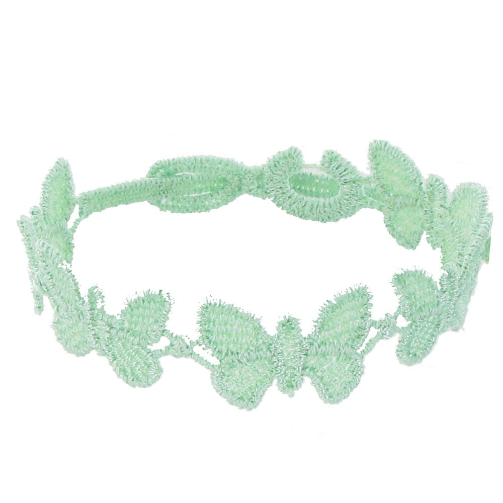 LES POULETTES BIJOUX V Cruciani Bracelet Dentelle Papillons Vert d'Eau