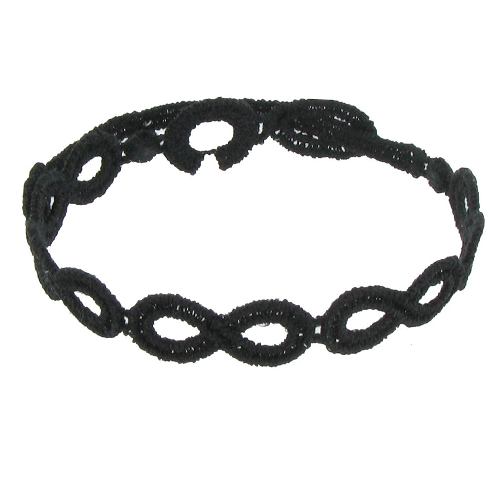 LES POULETTES BIJOUX Cruciani Bracelet Dentelle Infini Noir