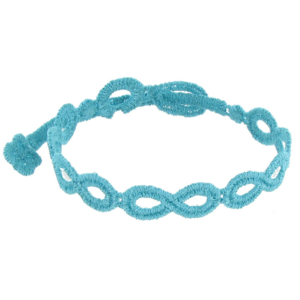 LES POULETTES BIJOUX - Cruciani Bracelet Dentelle Infini Bleu Méthylène