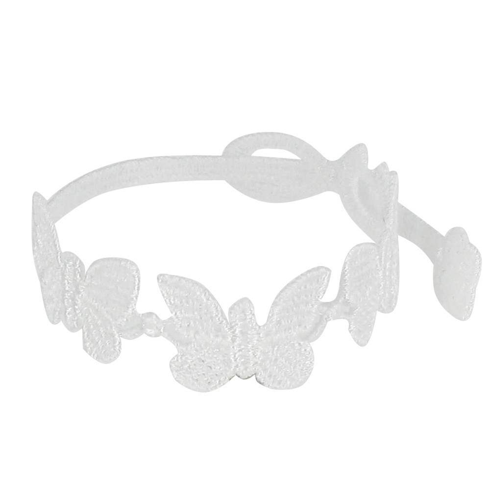 LES POULETTES BIJOUX Cruciani Bracelet Enfant Dentelle Papillons Blanc