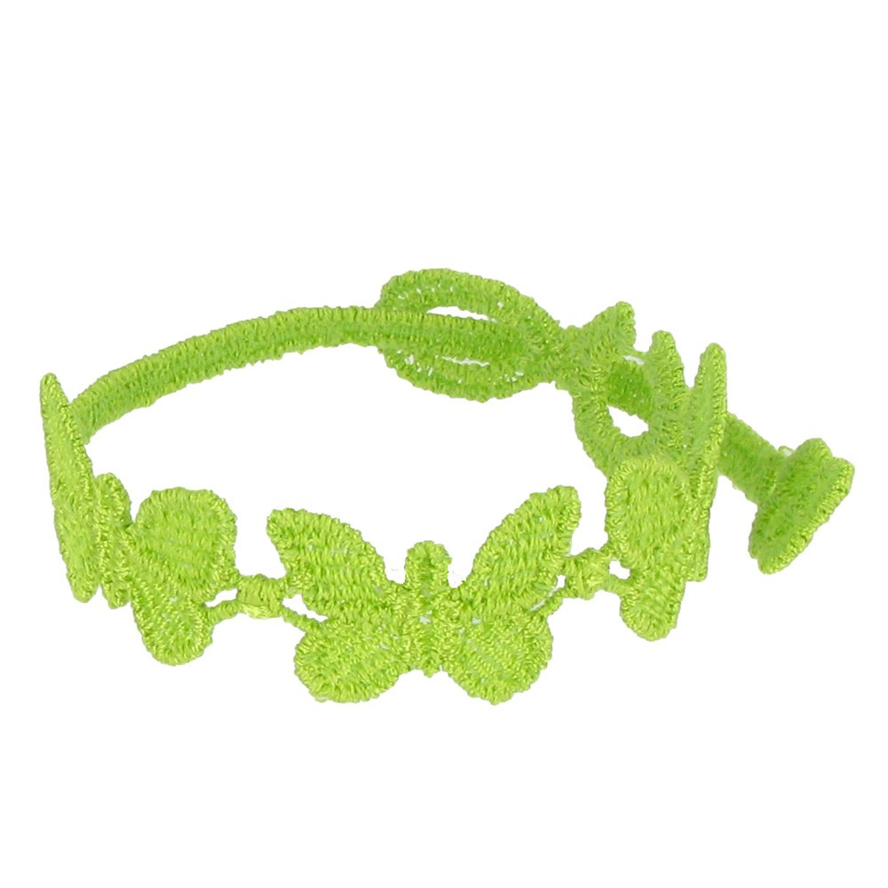LES POULETTES BIJOUX Cruciani Bracelet Enfant Dentelle Papillons Vert