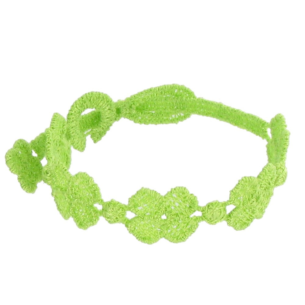LES POULETTES BIJOUX Cruciani Bracelet Enfant Dentelle 5 Trèfles Vert