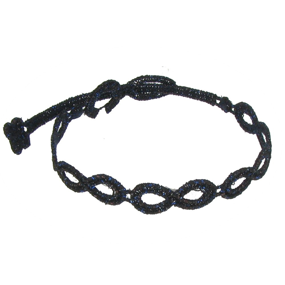 LES POULETTES BIJOUX Cruciani Bracelet Dentelle Infini Lurex Noir