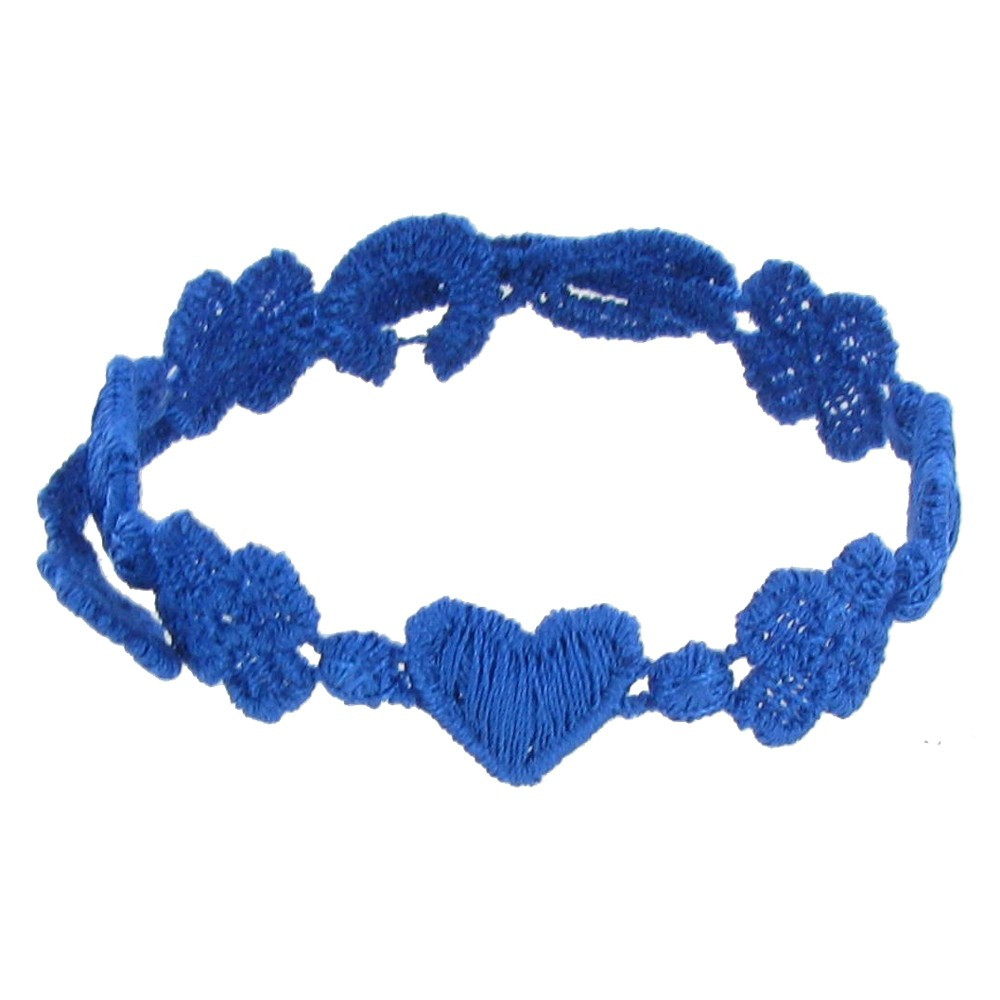LES POULETTES BIJOUX V Cruciani Bracelet Dentelle Amour et Chance Bleu