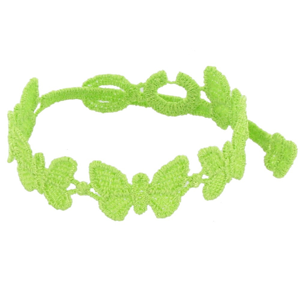 LES POULETTES BIJOUX V Cruciani Bracelet Dentelle Papillons Vert