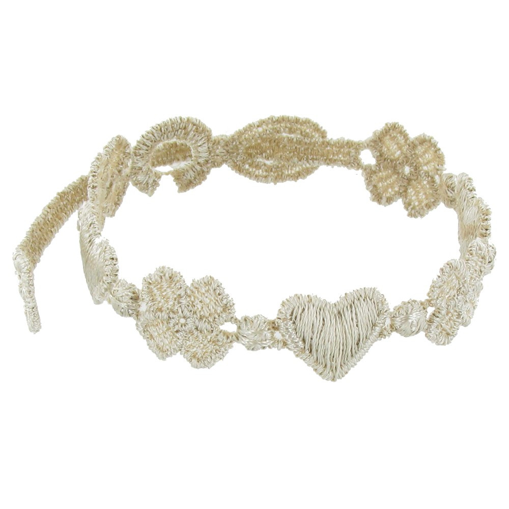 LES POULETTES BIJOUX V Cruciani Bracelet Dentelle Amour et Chance Ivoire