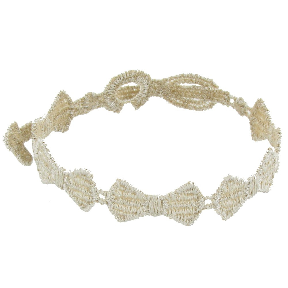 LES POULETTES BIJOUX V Cruciani Bracelet Dentelle Noeuds Papillons Ivoire