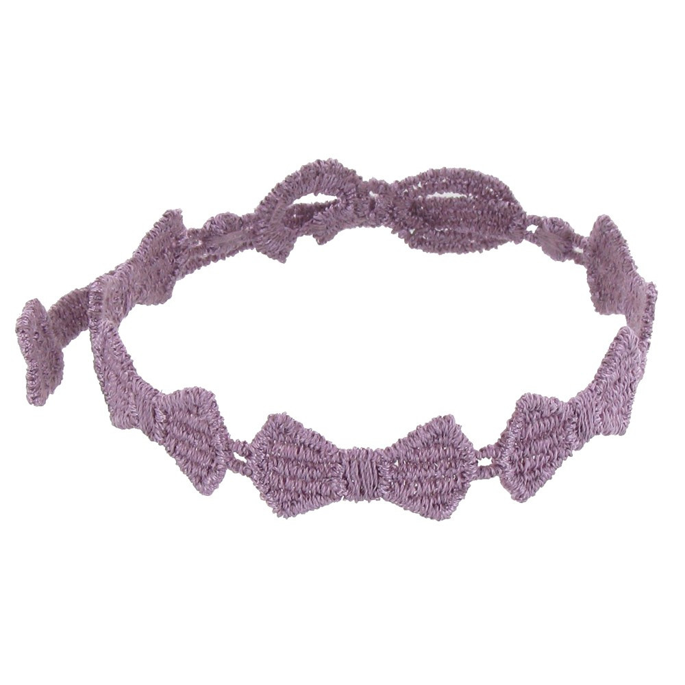 LES POULETTES BIJOUX V Cruciani Bracelet Dentelle Noeuds Papillons Mauve
