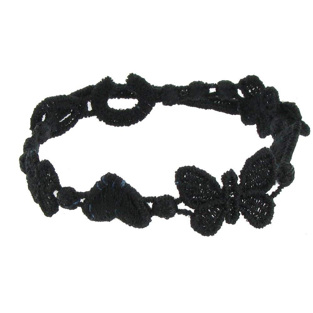 LES POULETTES BIJOUX V Cruciani Bracelet Dentelle Univers Noir