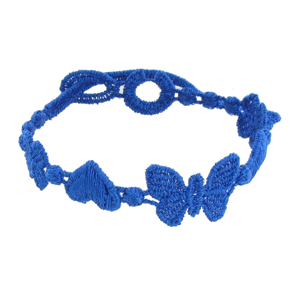 LES POULETTES BIJOUX V Cruciani Bracelet Dentelle Univers Bleu
