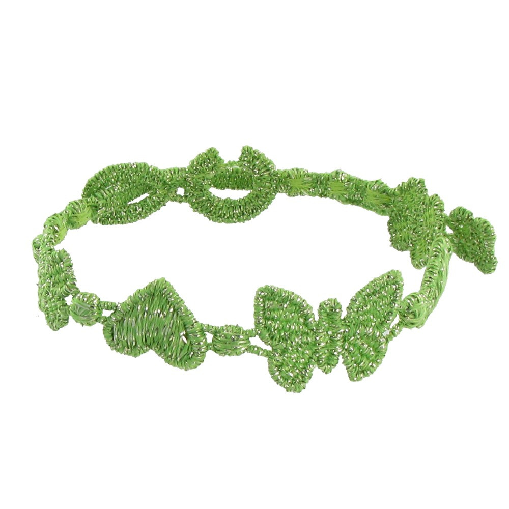 LES POULETTES BIJOUX Cruciani Bracelet Dentelle Univers Lurex Vert