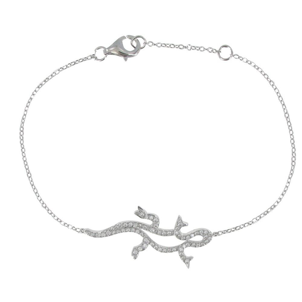 LES POULETTES BIJOUX V Bracelet Argent Salamandre et Strass