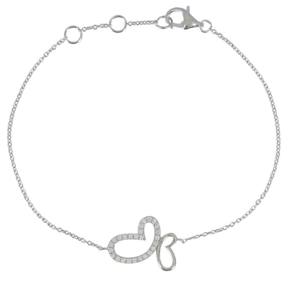LES POULETTES BIJOUX Bracelet Argent 925 Papillon et une Aile Scintillante