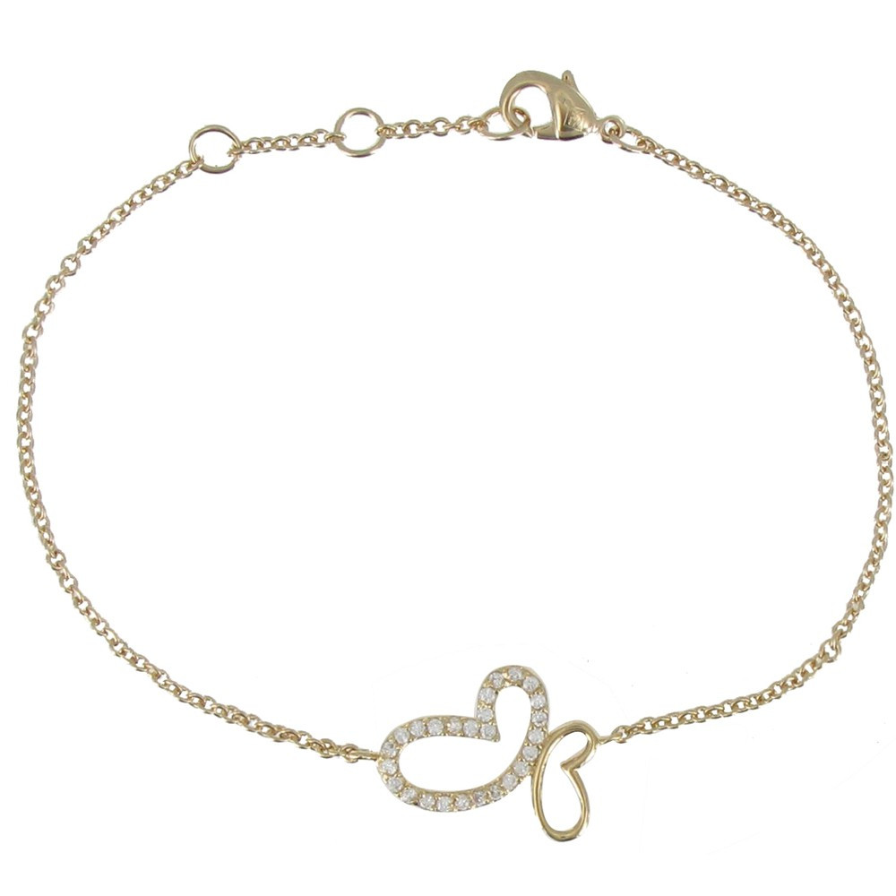 LES POULETTES BIJOUX Bracelet Plaqué Or Papillon et Une Aile Scintillante