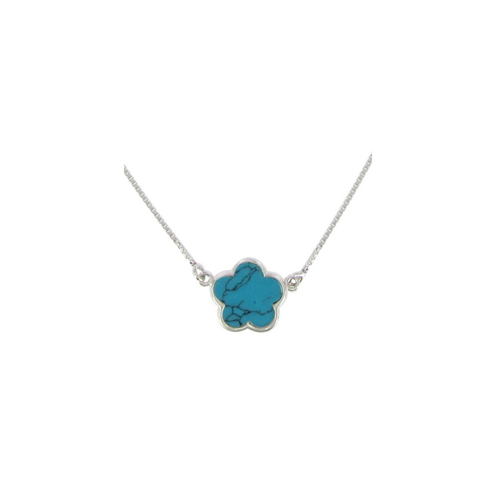 LES POULETTES BIJOUX Collier Chance en Argent et Turquoise