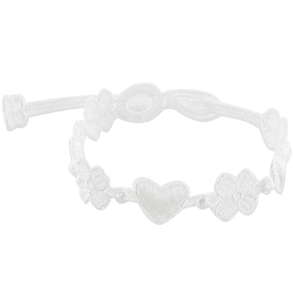 LES POULETTES BIJOUX - V Cruciani Bracelet Dentelle Amour et Chance Blanc
