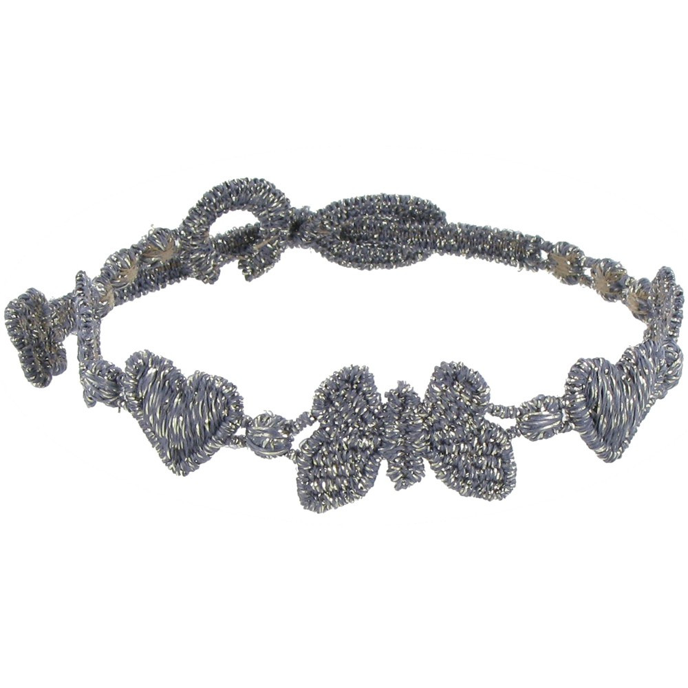 LES POULETTES BIJOUX Cruciani Bracelet Dentelle Univers Lurex Lavande