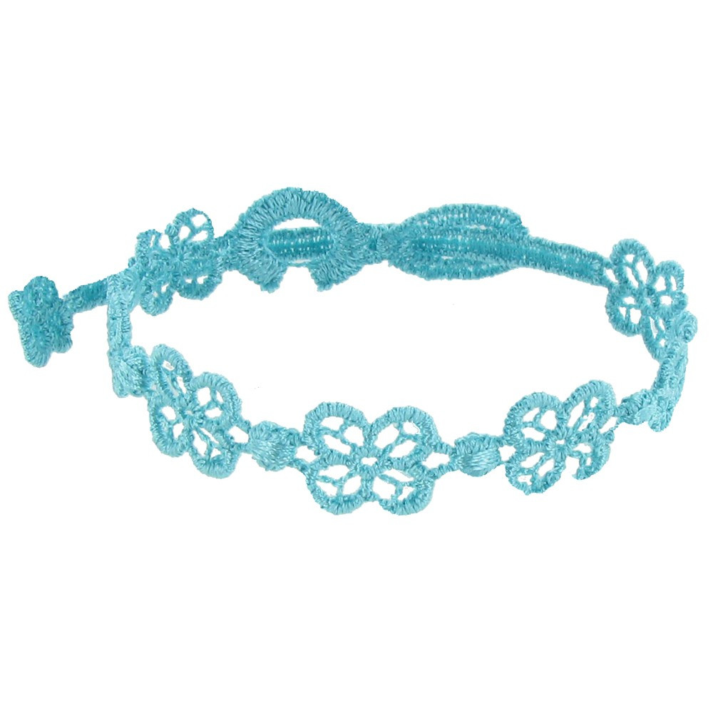 LES POULETTES BIJOUX - Cruciani Bracelet Dentelle Happy Bleu Méthylène