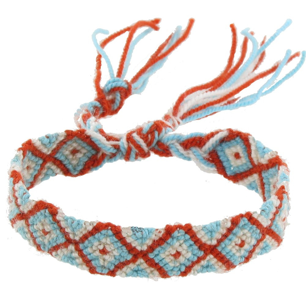 LES POULETTES BIJOUX Bracelet Tissé Carioca Bleu et Blanc