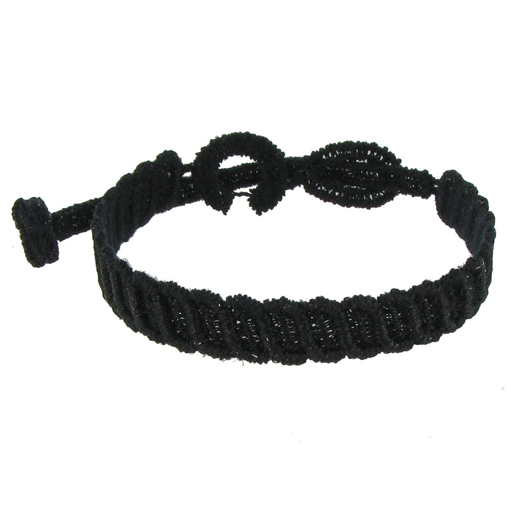 LES POULETTES BIJOUX Cruciani Bracelet Homme Dentelle Mariano Noir