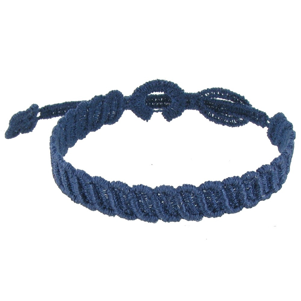 LES POULETTES BIJOUX Cruciani Bracelet Homme Dentelle Mariano Bleu Navy